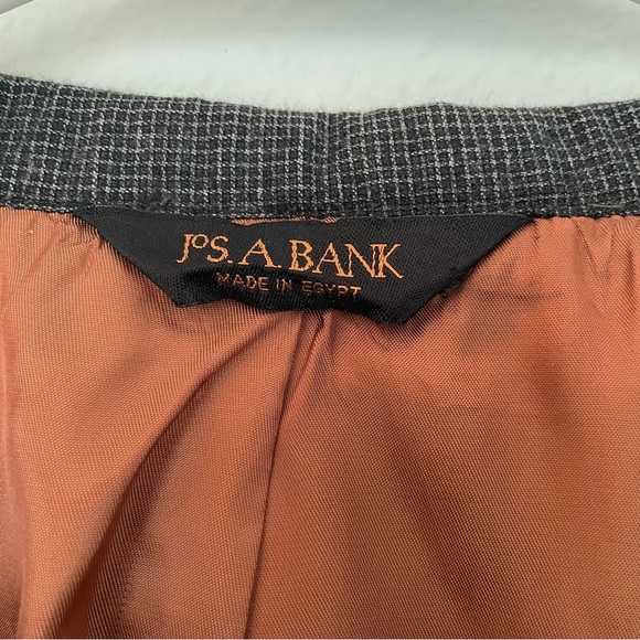 2023 JOS A BANK Gray Check blazer coat 42R Wool snd Cashmere Slim Fit - Picture 6 of 9